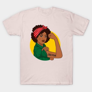 Girl Power Shirt Black Girl Magic Melanin Juneteenth Grl Pwr T-Shirt